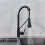 Kitchen Tap Matte Black Pull-Down Deck-Mounted Kitchen Faucet With Dual-Function Spray Head Hot Cold Water 2