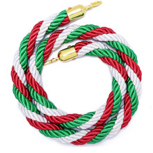 Rope Barrier Color A Safety Rope For Queue Line Stanchion Posts 3ft/90cm Thick With Gold Plated Hooks, Christmas Decor