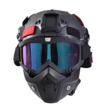 Airsoft Helmet With Side Rail And NVG Mount Detachable And Adjustable Goggles CS Helmet Set Color Lenses One Size