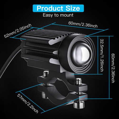 S1 60W 6000 lm 6-LED nero IP65 faretto 2 pezzi 1