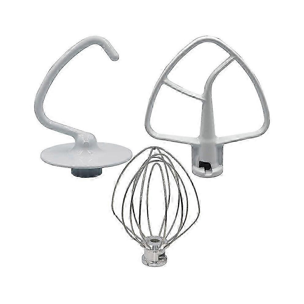Kikidex (As Show, One Size) Mixer Kit For Ksm150 Includes Dough Hook Wire Whip And Coated Flat Beater, 3 Pieces Stand Mixers Repair Set Compatible