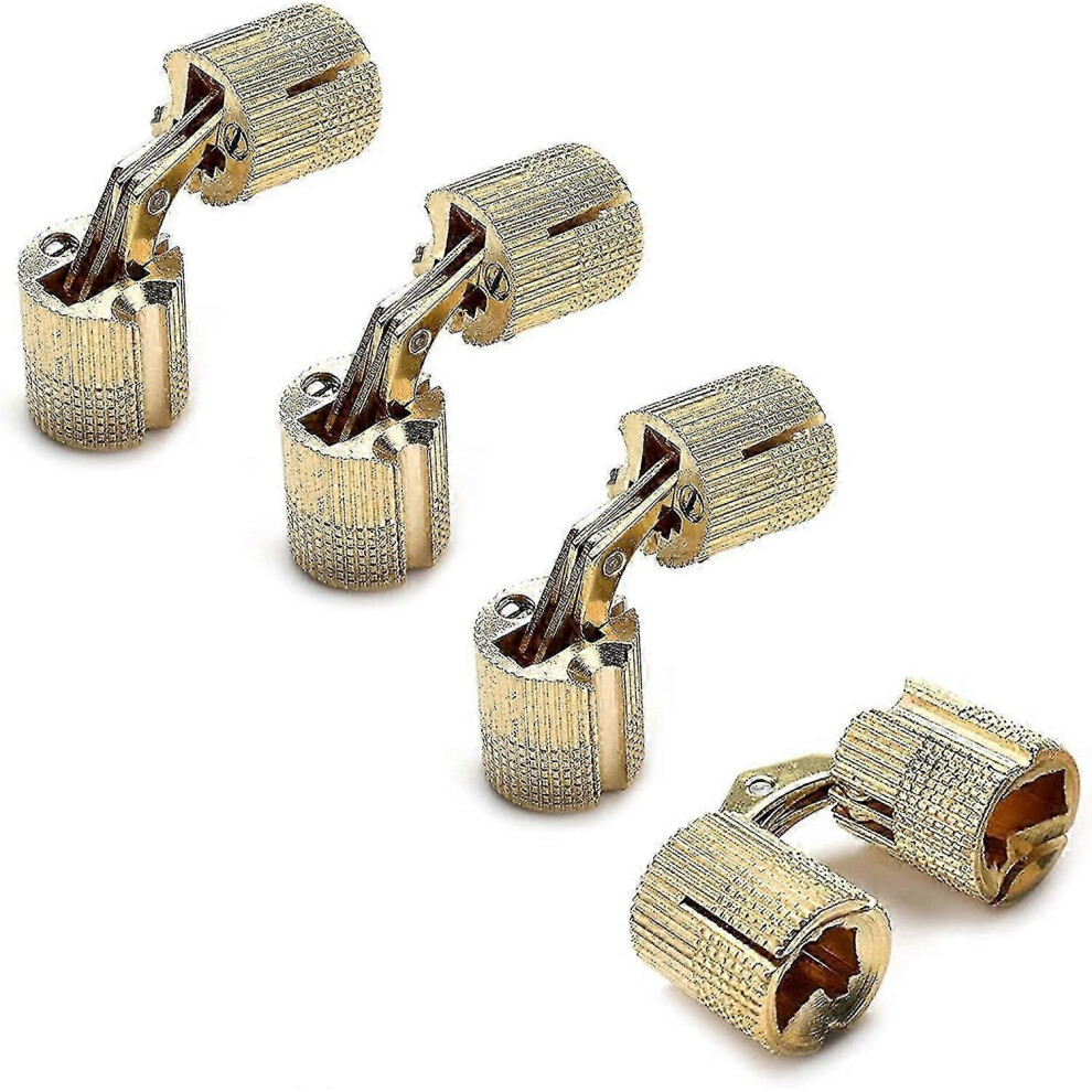 Kikidex (As Show, One Size) 4Pcs Box Hinge,Cylinder,Brass Hidden Concealed Hinge Invisible Barrel Hinge(Size : 10Mm)