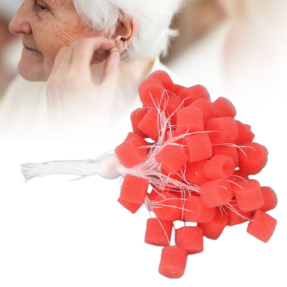Red 50Pcs Flexible Sponge Ear Barriers For Hearing Aids,