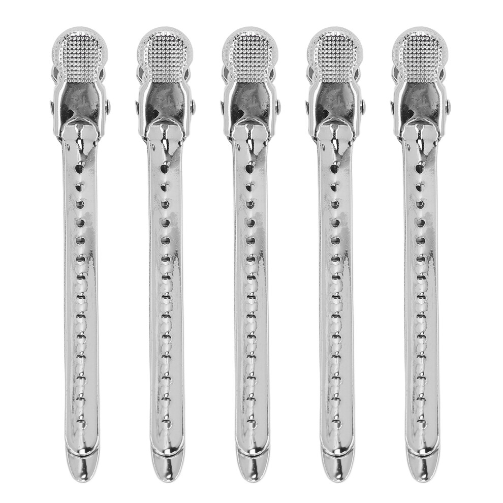 Silver 12Pcs Alloy Duck Billed Hair Clips Large Opening 9.5Cm