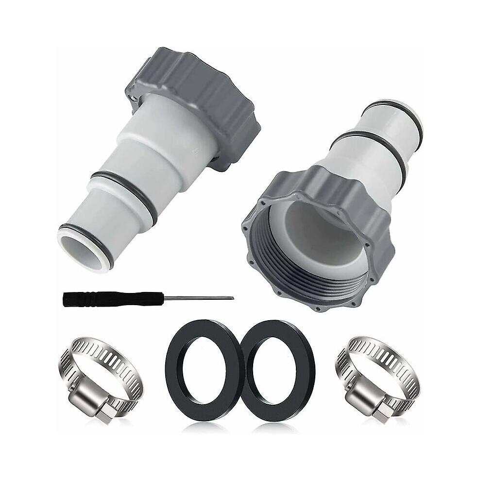 Kikidex (As Show, One Size) Pool Hose Adapter A, 2 Replacement Pool Adapters, Hose Adapter For Intex Pump, Fitting For 32Mm And 38Mm Pool Hose