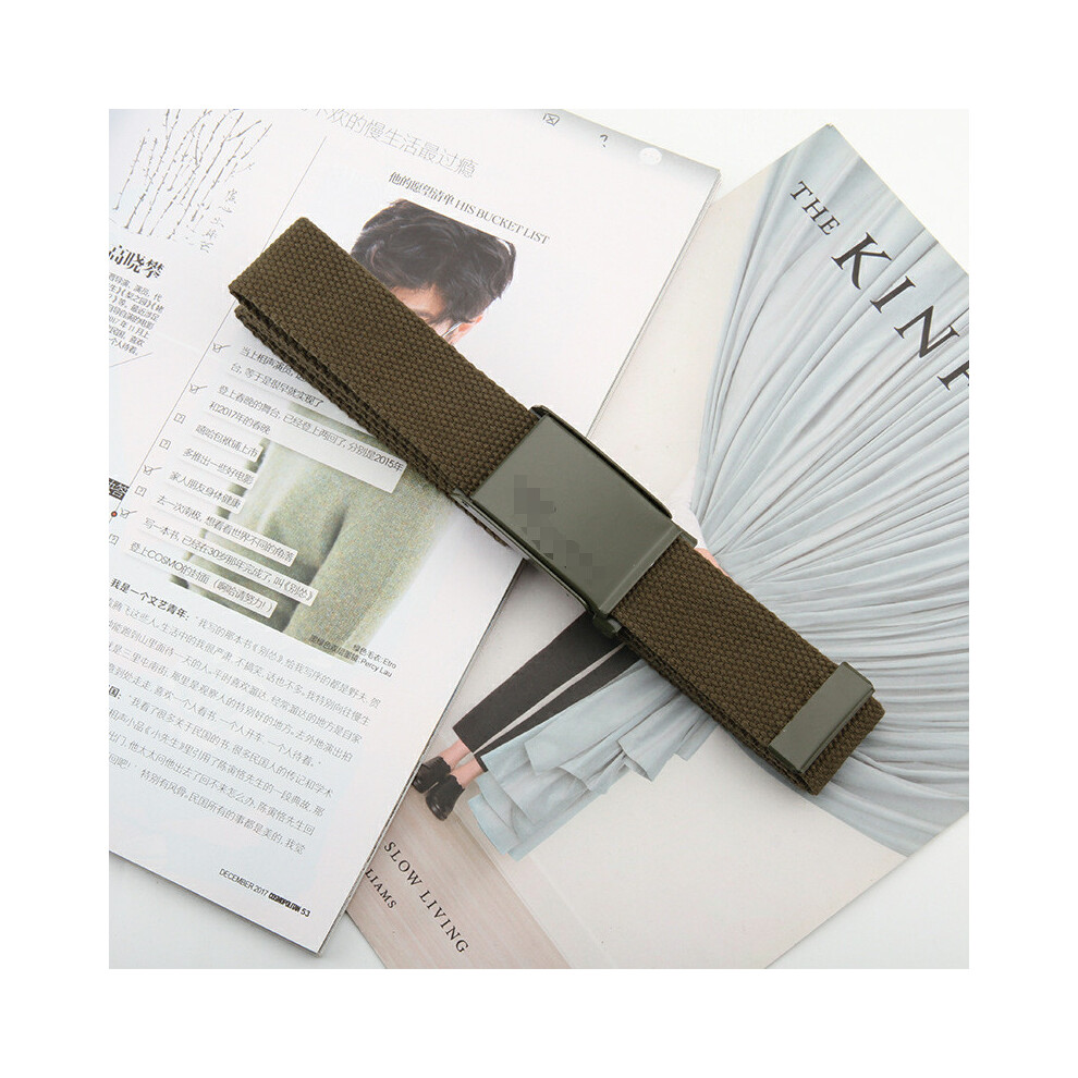 (MilitaryGreen) Canvas Belt Waist Unisex Nylon Webbing Fashion Casual For Accessory Students-image-OPC-PMQTPY5-NEW