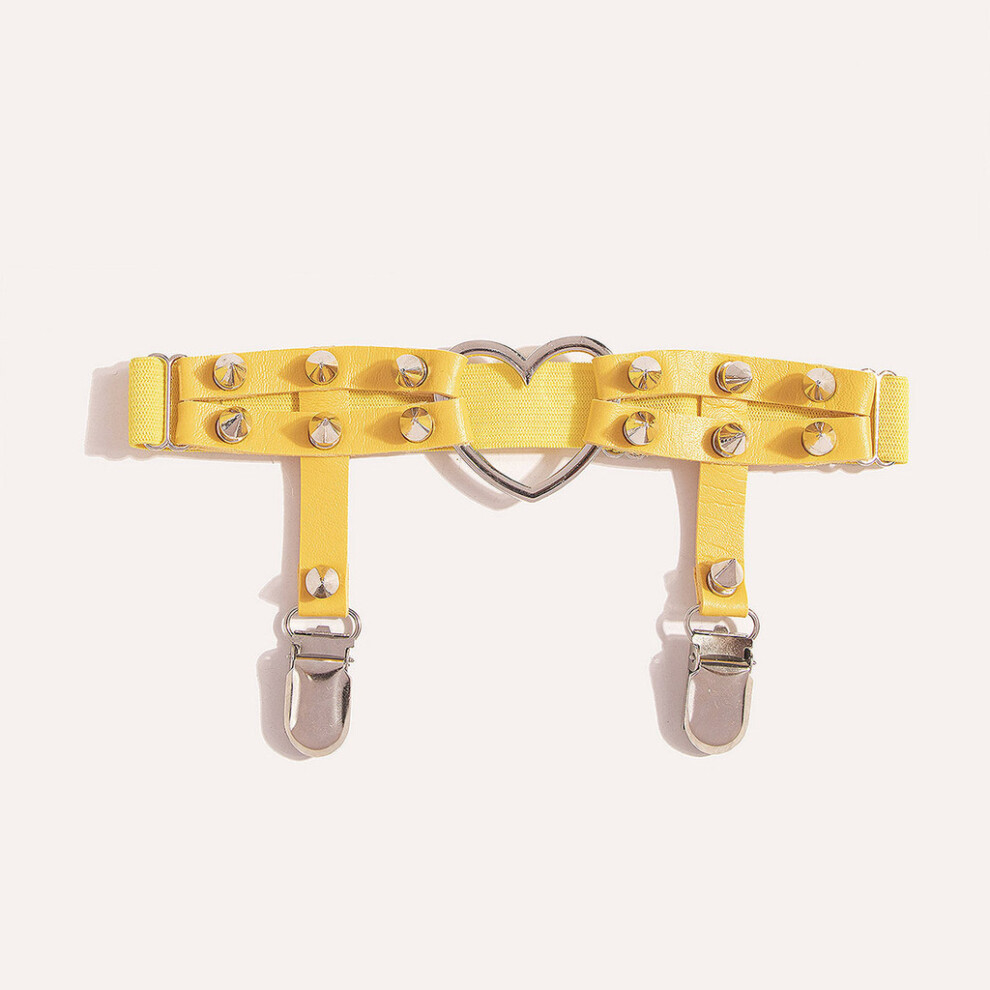 (Yellow) Women Thigh Garter Belt Decor With Metal Loop Fasteners Apparel Intimate For-image-OPC-PMQTQ5J-NEW