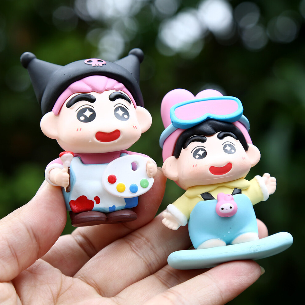 6pcs Shin Crayon Chan Bathing Driving Scene Model Ornament Set For Decor Desktop-image-OPC-PMQTRBM-NEW