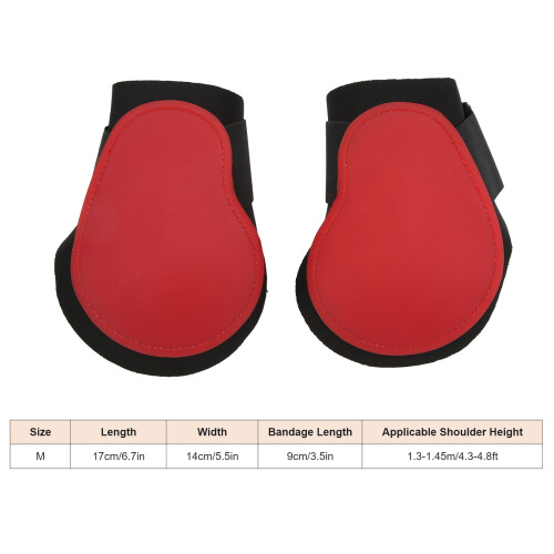 2pcs Horse Tendon Boots PU Shell Support Boots for Equestrian Red M 2
