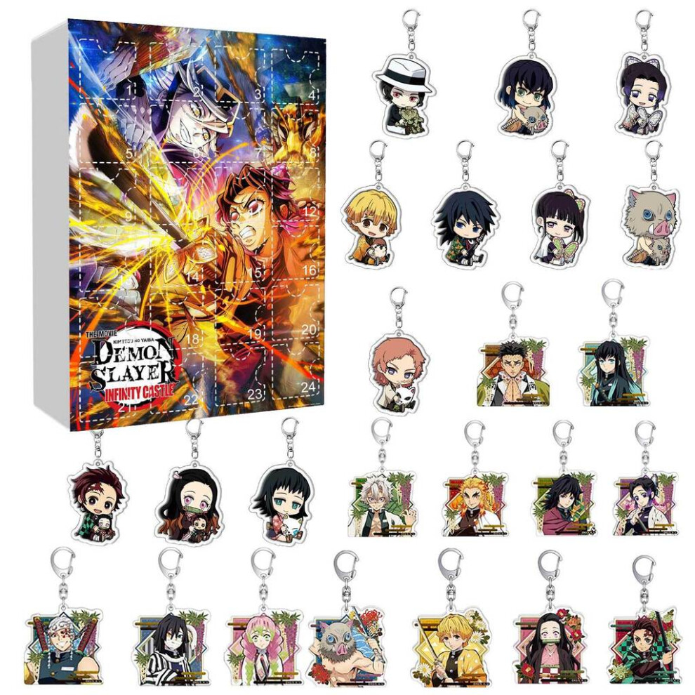 (Style E) Christmas Demon Slayer Keychain Toy Gift With Acrylic Accessories Characters-image-OPC-PMQV5HH-NEW