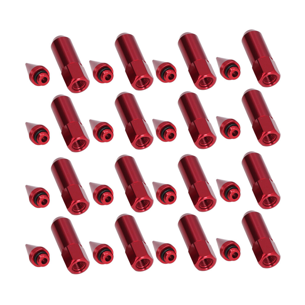 20Pcs M12x1.5 Aluminium Alloy Spiked Lug Nuts 90Mm For Racing Wheels Red 7631357867782