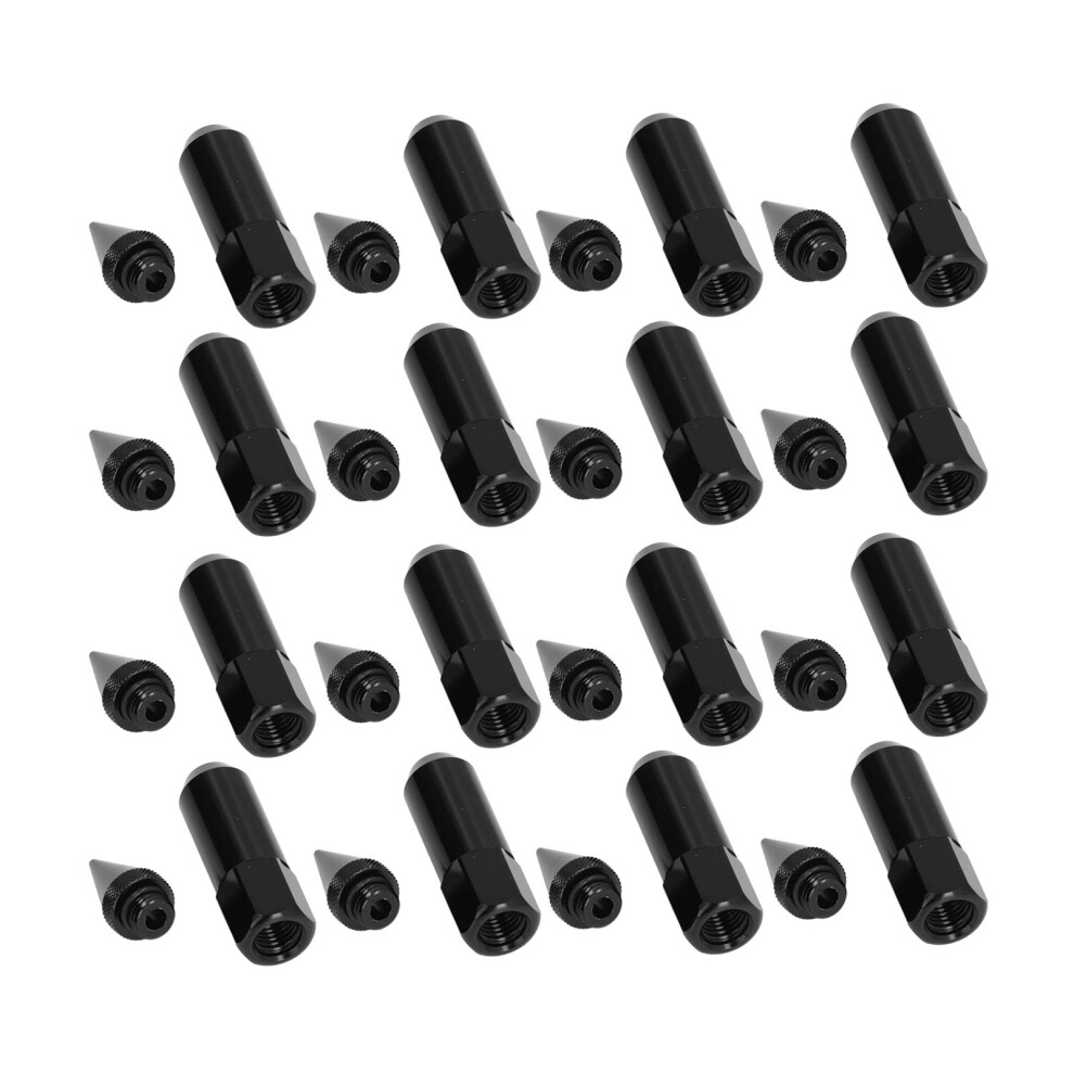20Pcs Aluminium Alloy M12x1.5 Racing Wheel Lug Nuts 90Mm Spiked Black 4641357867791