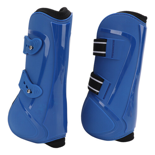 Horse Front Legs Support Boots PU Neoprene Training Jumping Guard Blue M 1