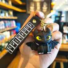 (Smile Black)Hoe je je Draak traint Toothless Zwart-witte Draken Knuffel Sleutelhanger Hanger Geschenk voor Kinderen