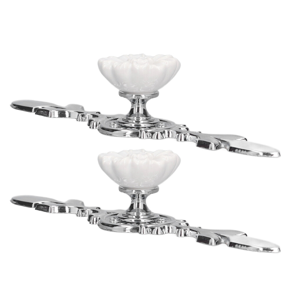 Ceramic & Zinc Alloy Drawer Knobs - White, Model 1088D 7901357870472