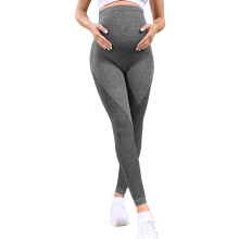 Comfortable Maternity Leggings Elastic Support For Daily-Gray L
