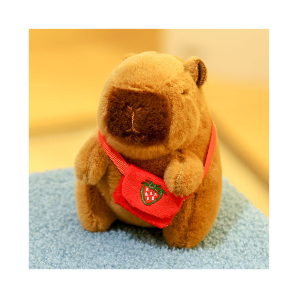 (Red) Plush Toy Capybara With Crossbody Bag Design For Daily Collection And Carry-image-OPC-PMQVDK9-NEW
