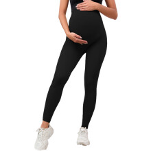 Quick Dry Maternity Leggings Not Compression Waist-Black L