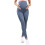 Elastic Pregnancy Pants Over The Belly Soft Comfortable-Blue S 1