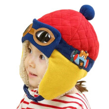Kids Winter Fleeces Lined Hat With Ear Flap Warm Crochet-Red