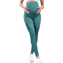 Comfortable Over The Belly Pregnancy Leggings-Green S