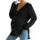 Maternity Button Down Shirt With Relaxed Long Sleeve-Black XL 1