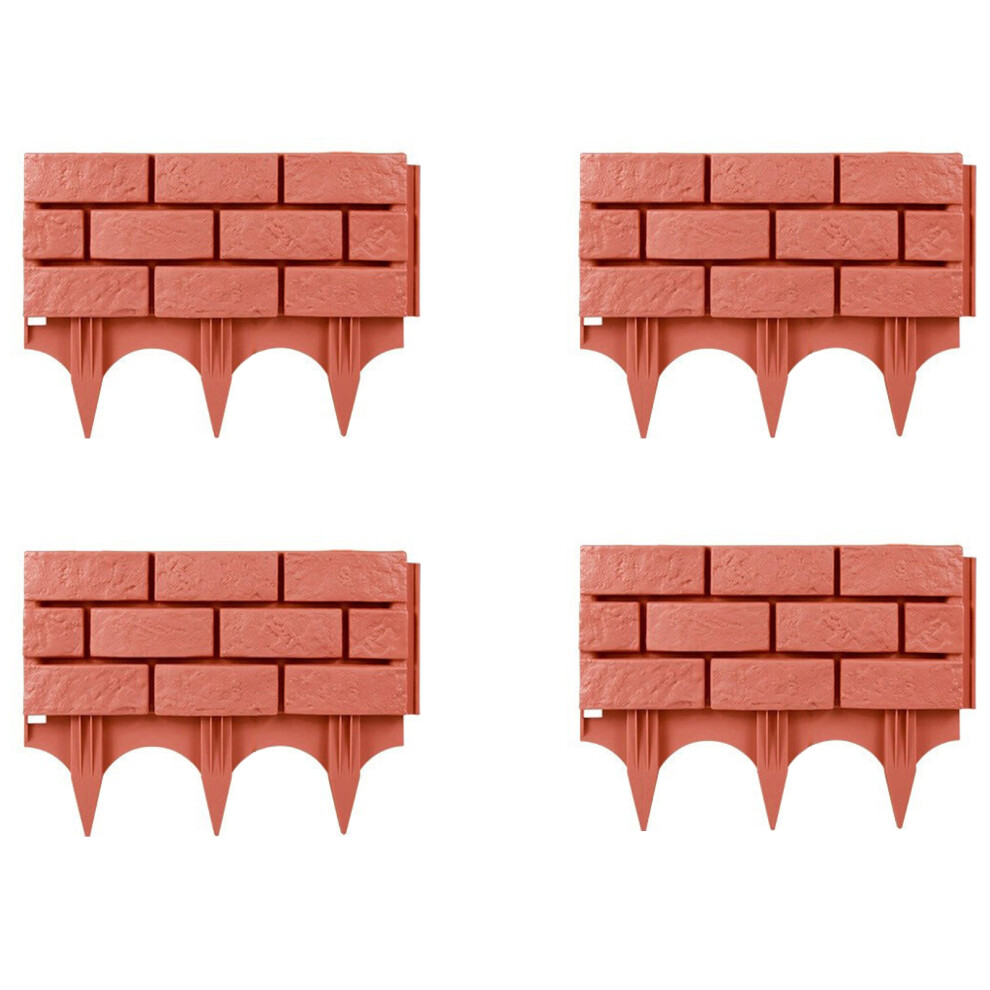 (Brick red) 4pieces Nature Into Garden Unique Flower Bed Border Plant Able To-image-OPC-PMQVFDX-NEW