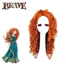Brave Merida Cosplay Perücke langes lockiges Haar Halloween Karneval Comic Con Requisiten Mädchen