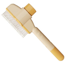 Cat Hair Knot Comb For Shedding Pet Hair Remover Comb Cat Grooming Tool Yellow Button Function