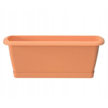 Blomsterpotte balkonkasse terrakotta plastik 49x15 cm med fod Espana