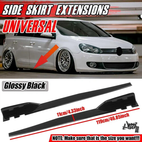 Car Side Step Skirt 1.2m Universal For Mitsubishi Lancer Evolution Eclipse Carbon Fiber Look Winglet Splitters Lip 2