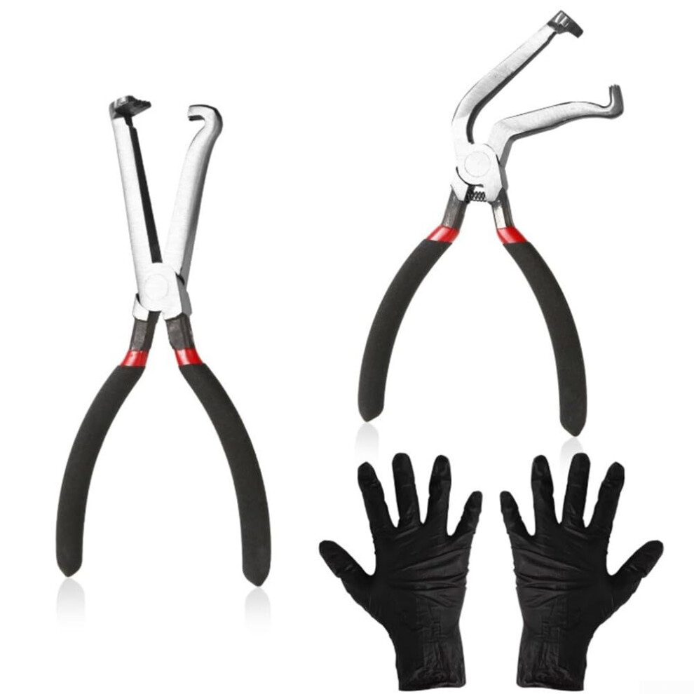 Carbon Steel Electrical Disconnect Pliers Set Straight And 60 Degree Bend Fuel Line Removal Tools For Automotive Repair 9354506684679