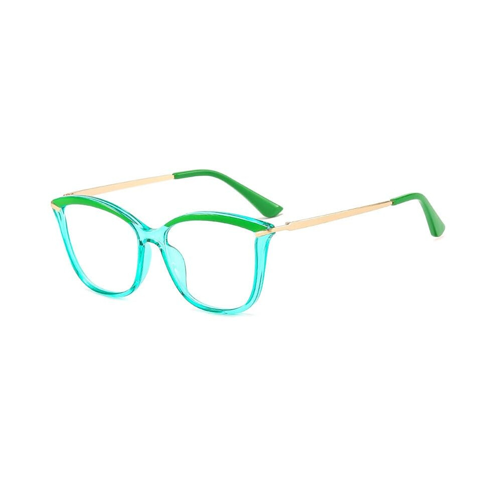 Green/Blue/Light Unbreakable Anti Uv Computer Readers Oversized Anti Glasses Size +100 Flat Mirror Eyeglasses