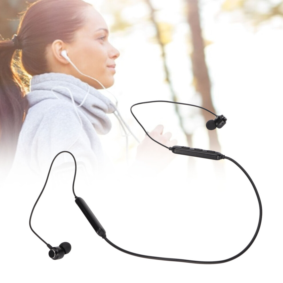 Neck Mount Bluetooth Headset 80Mah Wireless Noise Reduction Black 4321357871706