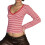 Casual gestreepte polyester cropped blouse met lange-Rode L 1