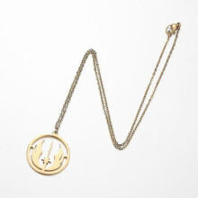 (As show, Gold Color) New Arrival Stainless Steel Pendant Necklace Jedi Order Symbol Logo Emblem Necklace For Men Women Gifts