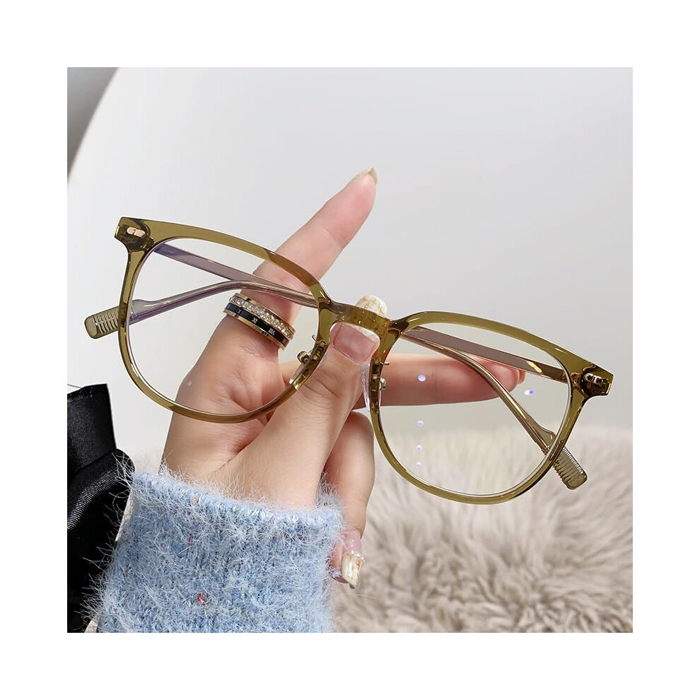 Oversized Square Anti UV Computer Readers Anti Blue Light Designer Reading Glasses Eyeglasses Green +3.00 Diopter Flat Light Mirror Lenses-image-OPC-PMQVZF7-NEW