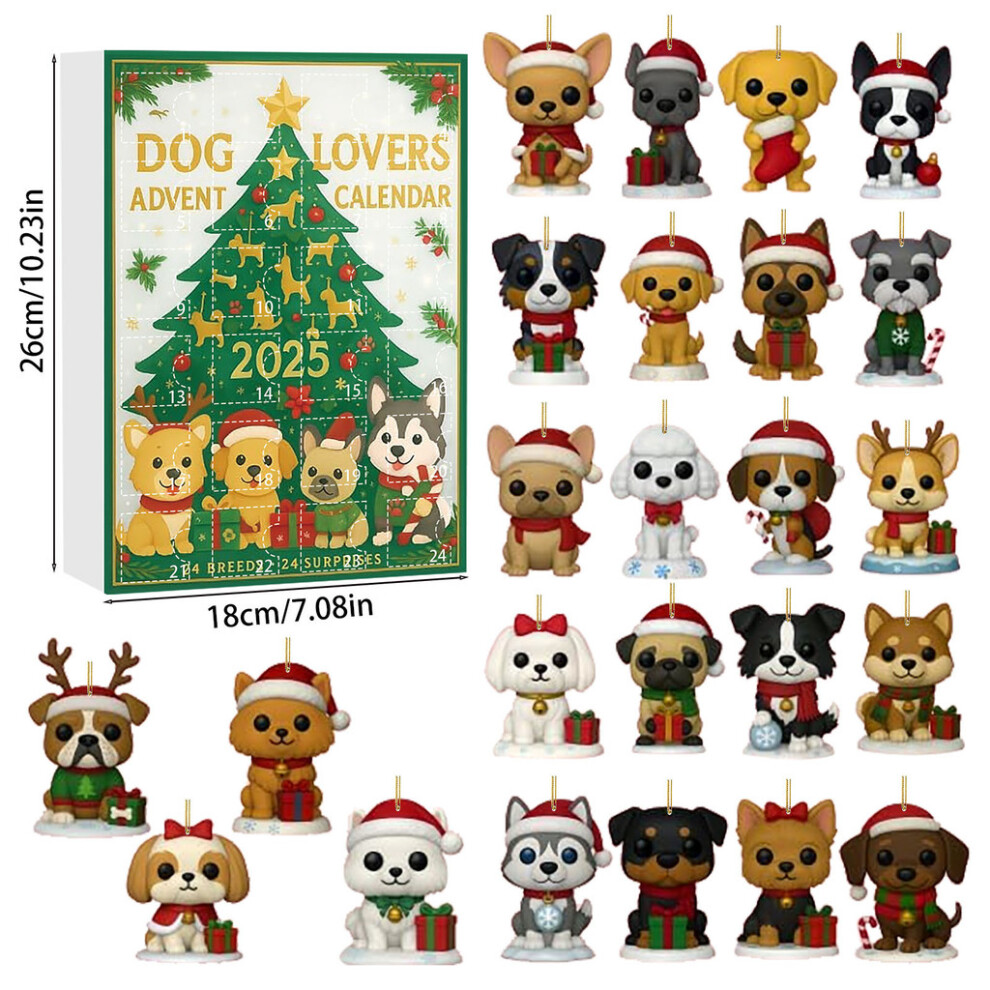 Holiday Lover Dog Advent Calendar Acrylic Festive Accessories Christmas Decor-image-OPC-PMQVZG9-NEW