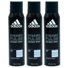 3 x 150ml Adidas 48H Fresh & Woody Deodorant Spray - Dynamic Pulse