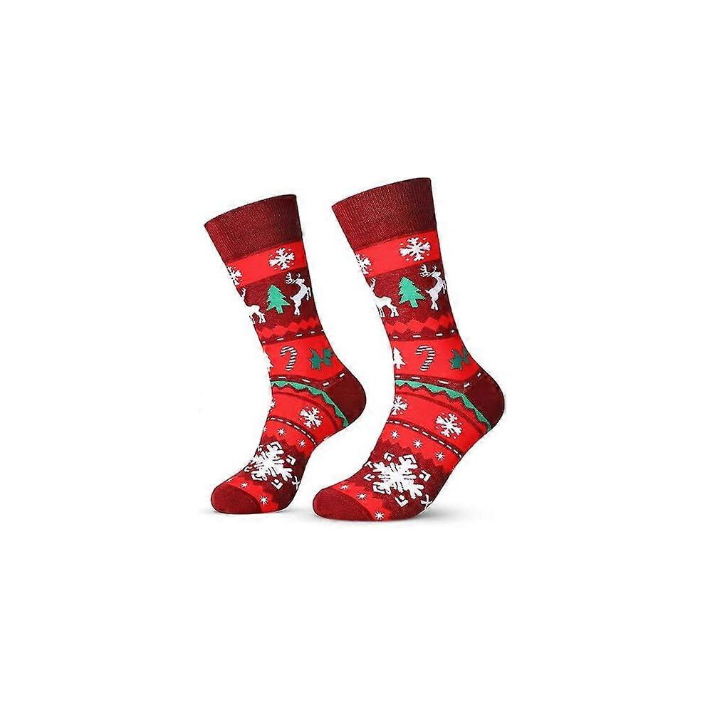 Kikidex (As Show, One Size) Satinior Men Holiday Socks Colorful Unisex Xmas Socks Stylish Patterned Sock Men Festive Present Socks