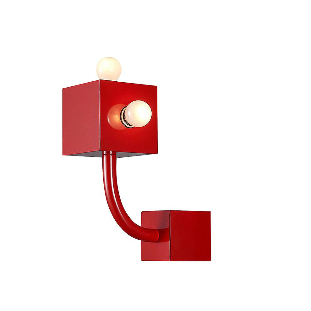 Kikidex (As Show, One Size) Vintage Wall Lights Lampshade Retro Metal Painted Color Ceiling Lamp Sconce For Restaurant Bar Bedroom (Red)