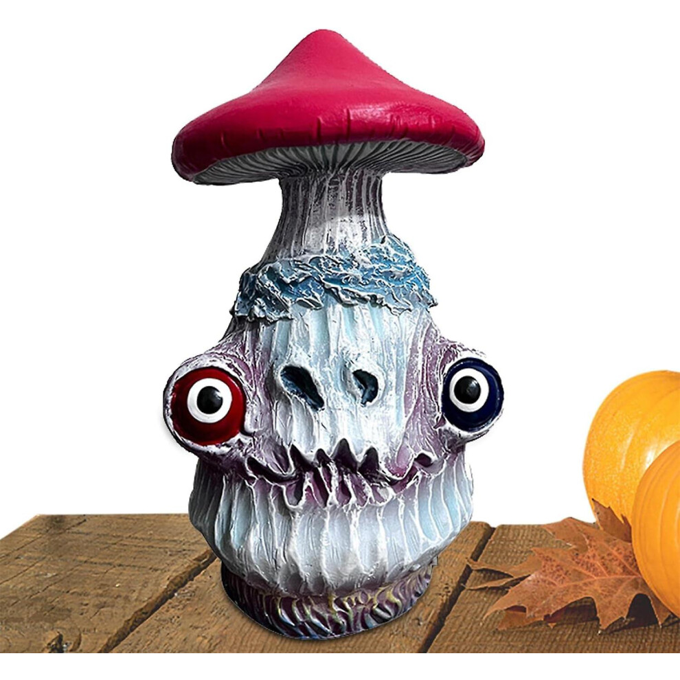 Kikidex (As Show, One Size) Mushroom Garden Ornaments, Mini Spooky Mushroom Resin Statues, Outdoor Decor, Housewarming Gift, Garden Gift
