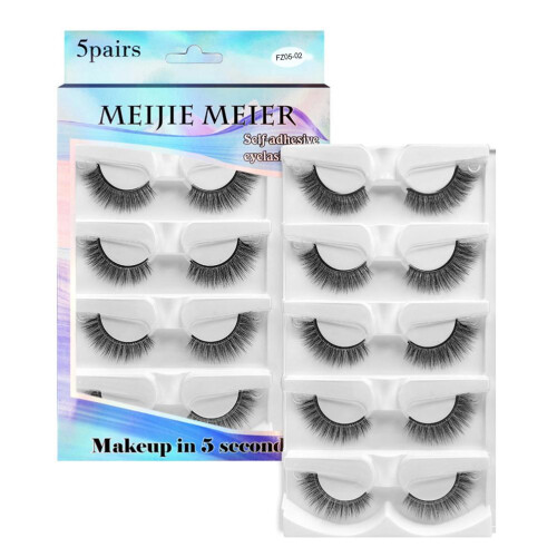 Cils auto-adhésifs Pack de 4 styles 01 Noir Taille 1