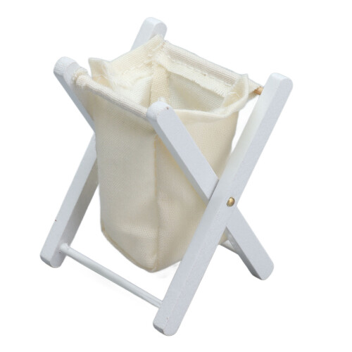 1:12 Panier à linge pliant blanc pour poupée 5,8  4,8 cm 1