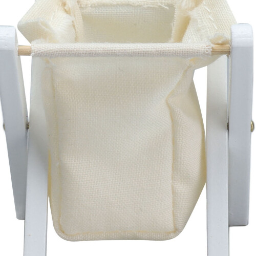 1:12 Panier à linge pliant blanc pour poupée 5,8  4,8 cm 2