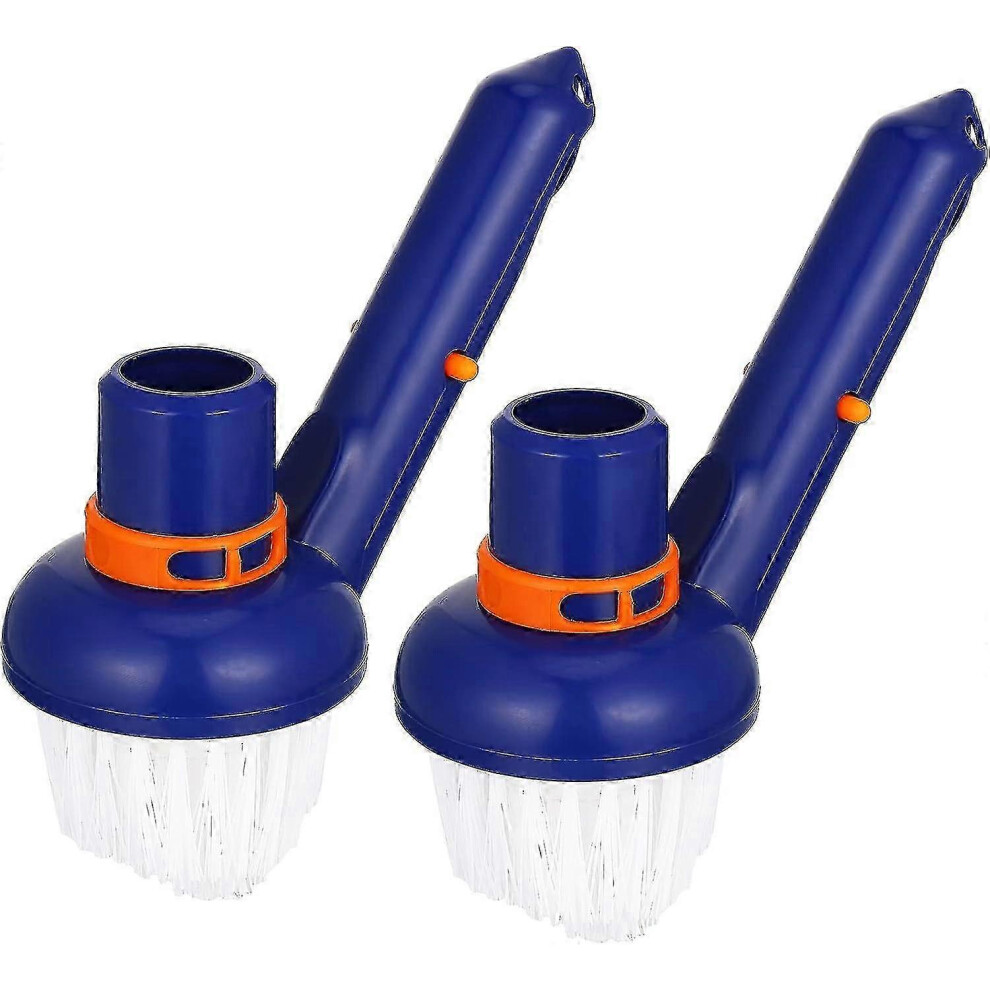 Kikidex (As Show, One Size) 2-Piece Pool Step And Corner Vacuum Brush Hot Tub Cleaning Brush With Fine Bristles Small And Compac