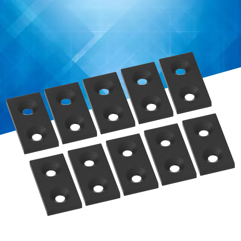 10Pcs Aluminum Profile End Cap 3060 Double Holes Black Alloy Cover Plate 5091357876979