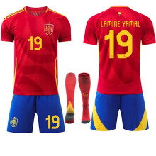 (20 (110-120 cm)) Maillot domicile rouge 25e saison Espagne n 19 Lamin Yamal, survĂŞtement sport enfant/adulte