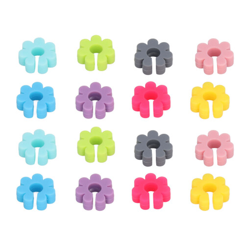 Unique 16PCS Silicone Flower Drink Markers for Wine Cup Identification