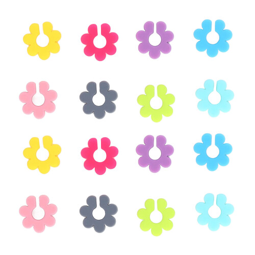 Unique 16PCS Silicone Flower Drink Markers for Wine Cup Identification 1